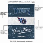 personalized tennessee titans grunge texture navy white blanket new arrival