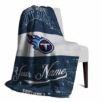 personalized tennessee titans grunge texture navy white blanket top rated