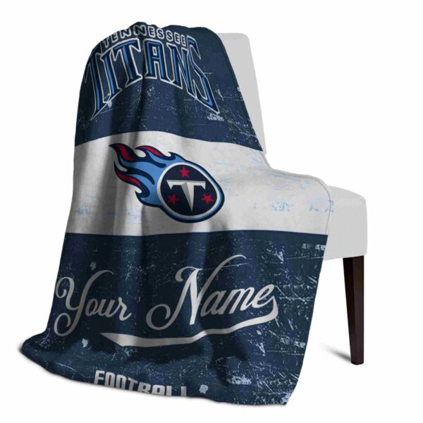 personalized tennessee titans grunge texture navy white blanket top rated