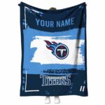 personalized tennessee titans paint strokes navy white blanket best selling