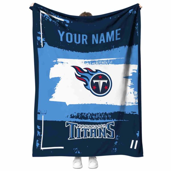 personalized tennessee titans paint strokes navy white blanket best selling