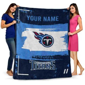 personalized tennessee titans paint strokes navy white blanket fashion forward