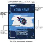 personalized tennessee titans paint strokes navy white blanket new arrival
