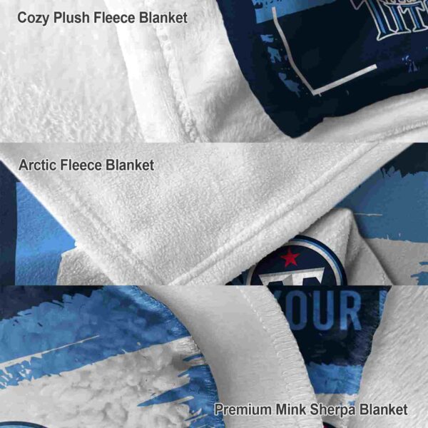 personalized tennessee titans paint strokes navy white blanket premium grade