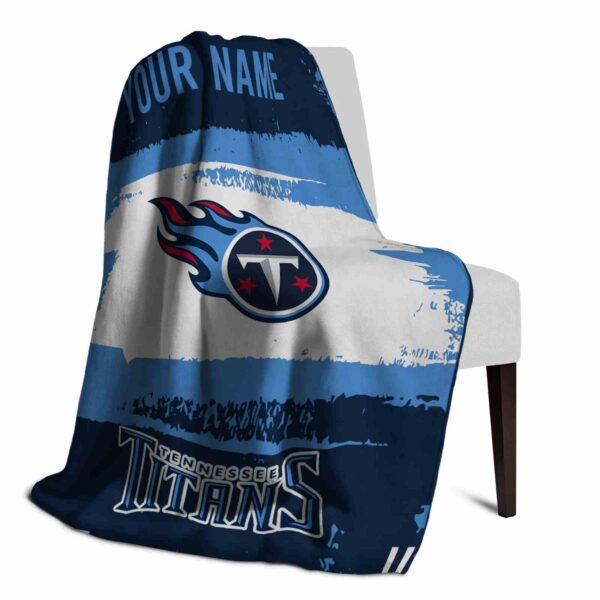 personalized tennessee titans paint strokes navy white blanket top rated