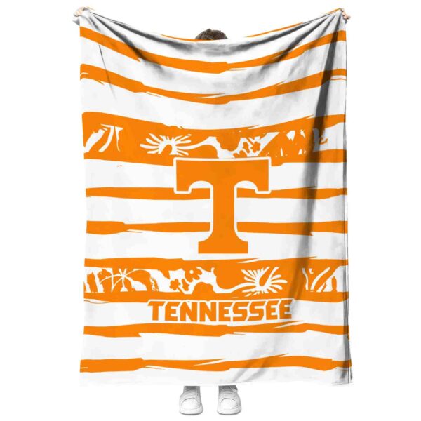 personalized tennessee volunteers floral stripes orange white blanket best selling