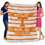 personalized tennessee volunteers floral stripes orange white blanket fashion forward