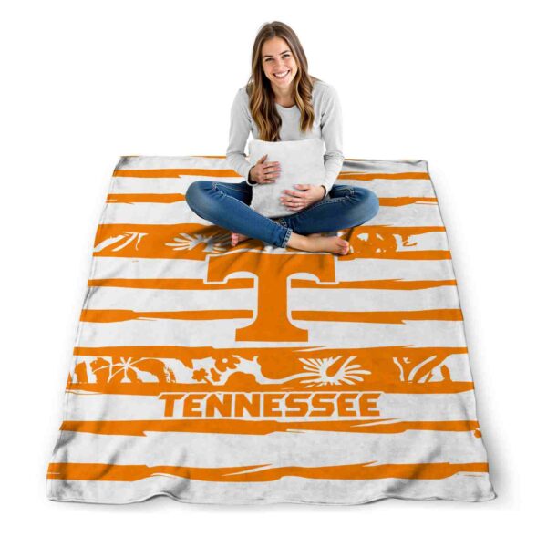 personalized tennessee volunteers floral stripes orange white blanket high quality