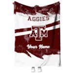 personalized texas am aggies grunge streaks maroon blanket best selling