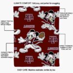 personalized texas am aggies mickey maroon blanket best selling