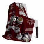 personalized texas am aggies mickey maroon blanket best selling