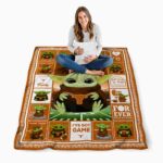 personalized texas longhorns baby yoda orange blanket best selling