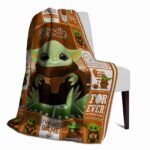 personalized texas longhorns baby yoda orange blanket best selling