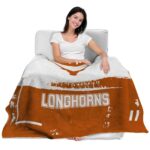 personalized texas longhorns paint strokes orange white blanket best selling