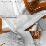 personalized texas longhorns paint strokes orange white blanket best selling