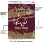 personalized texas state bobcats grunge streaks maroon blanket best selling