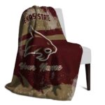 personalized texas state bobcats grunge streaks maroon blanket best selling