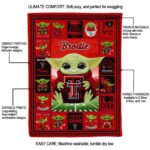 personalized texas tech red raiders baby yoda red blanket new arrival