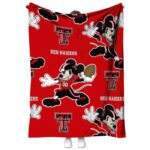 personalized texas tech red raiders mickey red blanket best selling