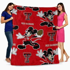 personalized texas tech red raiders mickey red blanket fashion forward
