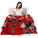 personalized texas tech red raiders mickey red blanket latest model