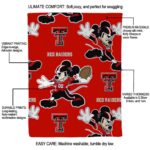 personalized texas tech red raiders mickey red blanket new arrival