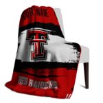 personalized texas tech red raiders paint strokes red white blanket best selling