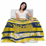 personalized toledo rockets floral stripes blue white blanket best selling