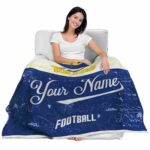 personalized toledo rockets grunge texture blue white blanket latest model