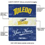 personalized toledo rockets grunge texture blue white blanket new arrival