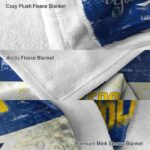 personalized toledo rockets grunge texture blue white blanket premium grade