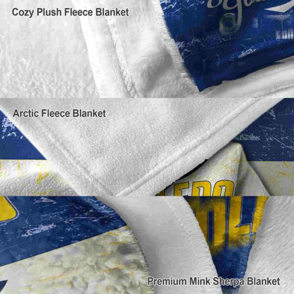 personalized toledo rockets grunge texture blue white blanket premium grade