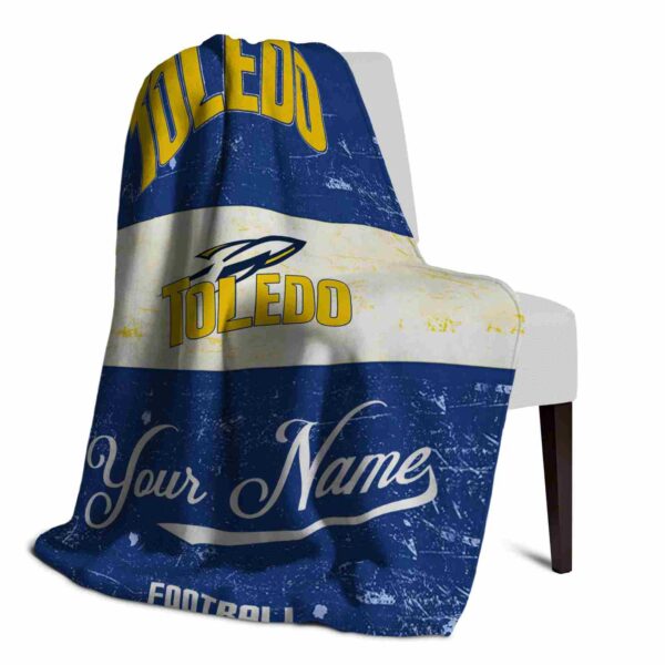 personalized toledo rockets grunge texture blue white blanket top rated