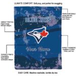 personalized toronto blue jays grunge streaks blue blanket new arrival