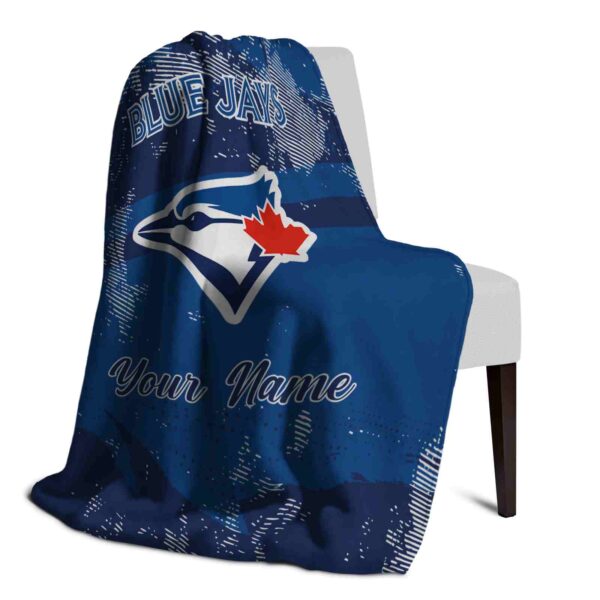 personalized toronto blue jays grunge streaks blue blanket top rated