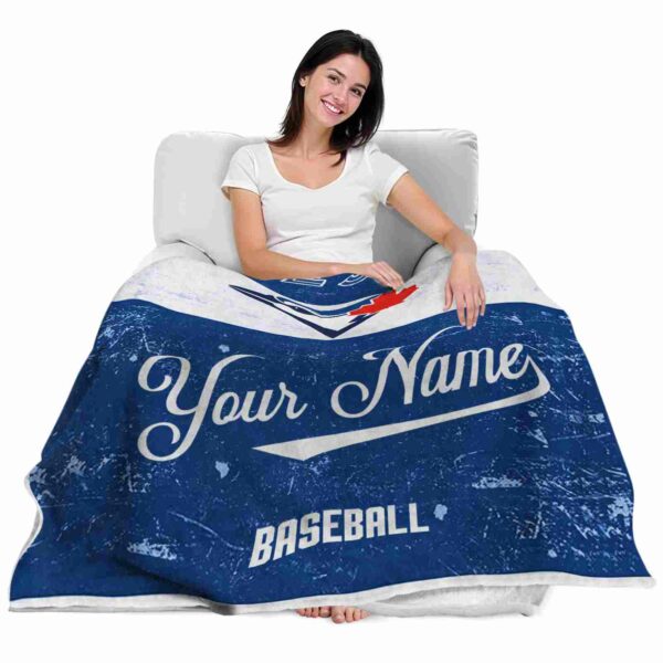 personalized toronto blue jays grunge texture blue white blanket latest model