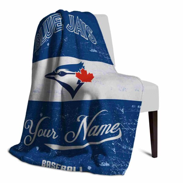personalized toronto blue jays grunge texture blue white blanket top rated