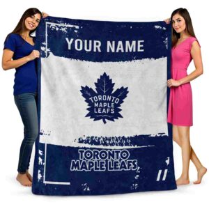 personalized toronto maple leafs paint strokes blue white blanket fashion forward