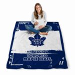 personalized toronto maple leafs paint strokes blue white blanket high quality