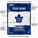 personalized toronto maple leafs paint strokes blue white blanket new arrival