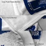 personalized toronto maple leafs paint strokes blue white blanket premium grade