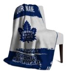 personalized toronto maple leafs paint strokes blue white blanket top rated