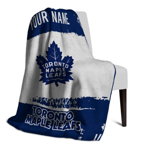 personalized toronto maple leafs paint strokes blue white blanket top rated