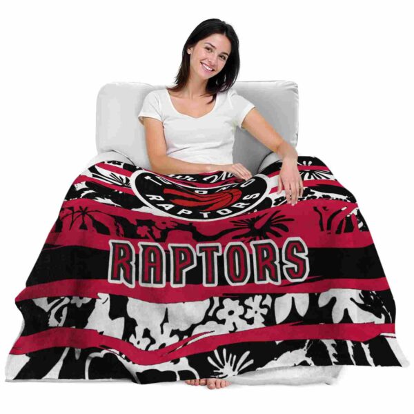 personalized toronto raptors floral stripes red white blanket latest model