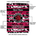 personalized toronto raptors floral stripes red white blanket new arrival