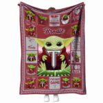 Personalized Troy Trojans Baby Yoda Red Blanket 1 personalized troy trojans baby yoda red blanket best selling