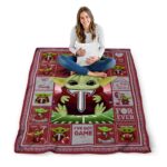 personalized troy trojans baby yoda red blanket best selling