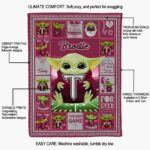 personalized troy trojans baby yoda red blanket best selling