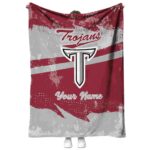 personalized troy trojans grunge streaks red blanket best selling