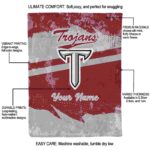 personalized troy trojans grunge streaks red blanket best selling